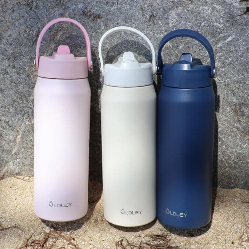 OLDLEY 750ml Insulated Water Bottle with Straw, Stainless Steel Water Bottles with Handle, Leakproof BPA Free Vacuum Metal Flask Keep Hot and Cold for Sports, Travel, Hiking (Navy Blue) — view 6