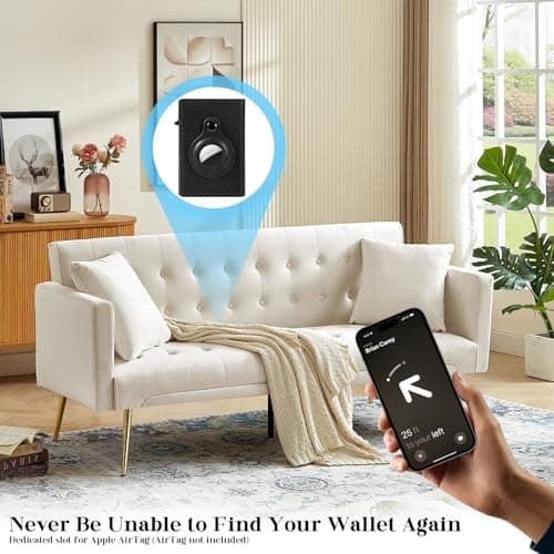 DASKING Men's Card Wallet RFID Blocking with Airtag Holder, Smart Metal Credit Card Holder Cases Pop Up, ID Window, Money Clip, Magnetic Closure Slim Minimalist Vegan Leather Wallet for Gents Gift — view 3