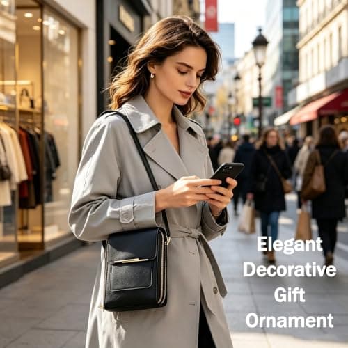 Touch Screen Crossbody Phone Bag for Women Phone Messenger Bag，Brown-1 — view 2