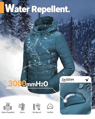 33,000ft Women's Packable Puffer Jacket Water Repellent Insulted Jacket — view 3