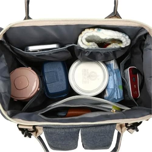 Hushco Lightweight Baby Changing Bag Unisex Backpack Nappy Bags Diaper Travel Bag for Mom and Dad | Pacifier Holder | Stroller/Pram Straps | USB Port (Dark Grey) — view 3