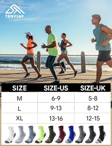 Lounwee Mens Compression Running Socks: 360° Targeted Support Secure Fit — view 6