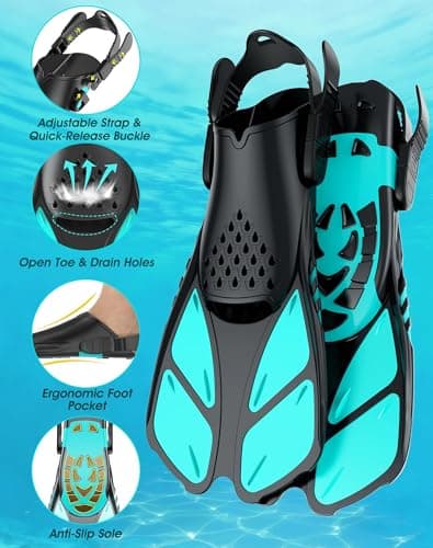 Lealinga Snorkel Set Adults, Full Face Snorkel Mask with Flippers — view 6