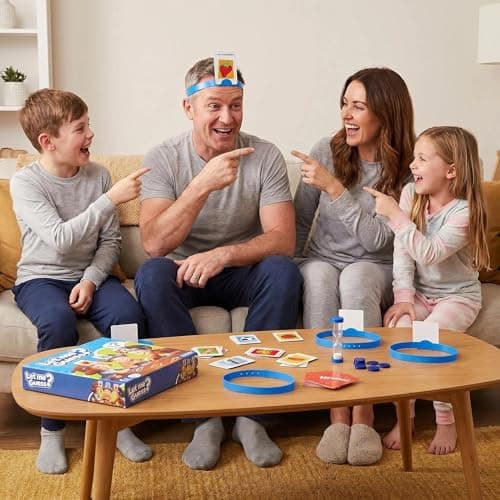 Falafoty What Am I Game, Let Me Guess! Family Fun Quiz Game with New Cards, Headbands, Picture Guessing Who Card Game Family Board Game for After Dinner Party Travel Pocket Game for Kids Adult (Blue) — view 6