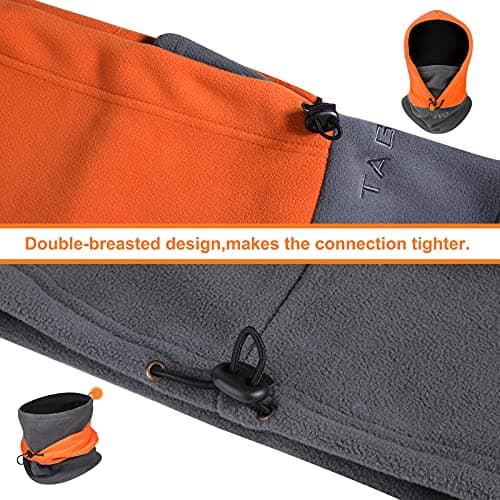 TAGVO Balaclava Windproof Ski Mask Thermal Fleece Hood Winter Multipurpose Use Unisex Face Mask Warm＆Breathable Face Cover Heavyweight Neck Warmer for Winter Outdoor Sports — view 4