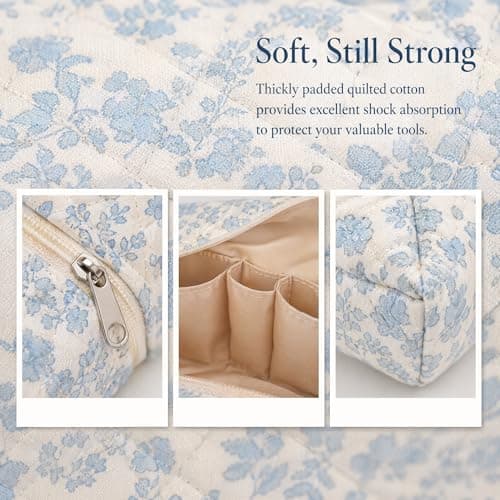 Hair Tools Travel Bag Compatible with Dyson Airwrap Styler & Shark Flexstyle, Portable Travel Case for Dyson Air Wrap Attachments with Large Opening, Hair Dryer Curling Irons Storage Bag (Blue) — view 3