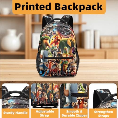 Italian Brainrot Boys School Bags, Cute Printed Brainrot Bags for Boys, Lightweight Kids Backpack with Large Capacity, Travel Daypack for Teen Boy, Kids, Elementary, Hiking, Outdoor Activities (A) — view 2