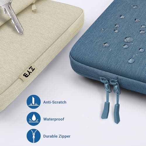 ZYB Laptop Sleeve 14 Inch, Waterproof Shockproof 14 Inch Laptop Case for 14" Notebook Lenovo Thinkpad IdeaPad, MacBook Air 15.3 2026-2023 M5 M4 M3 M2, 14" HP Dell Acer Chromebook-Haze Blue — view 5