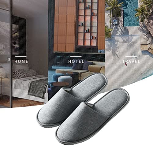 Sobotoo 5 Pairs Disposable Slippers White Non-Slip Closed Toe Slippers Shoes Comfortable Waffle Adult Slippers for Spa Guest Travel Hotel Nail Salon — view 2