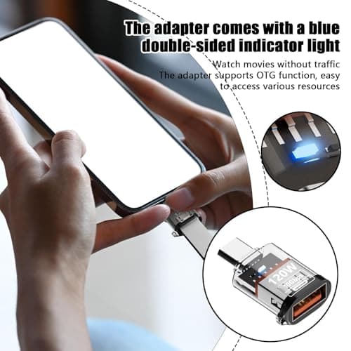 Type C to USB A Converter, Type C Male to USB A Female Adapter, 10Gbps Type C to USB A Adapter, Fall Proof Converter, Portable Type C to USB A Converter for Work, Travel — view 2