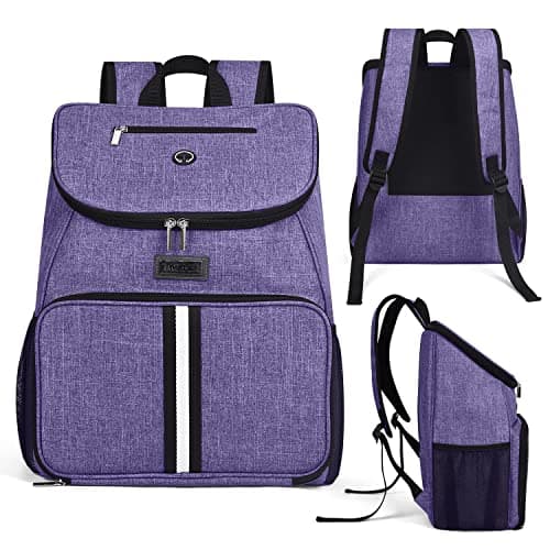 BAGLHER 丨Dog Travel Bag, Airline Approved Pet Supplies Backpack, Dog Travel Backpack Accessories Set with 2 Silicone Collapsible Bowls and 2 Food Baskets. Purple — view 2