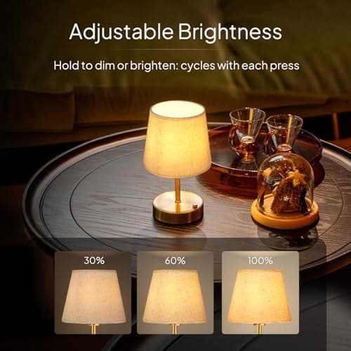 EppieBasic Rechargeable Cordless Table Lamp, Linen Shade, 2700K Dimmable — view 5