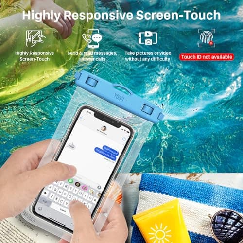 YOSH IPX8 Waterproof Phone Case 2 Pack, Fits Up to 7.0", Blue & Pink — view 5