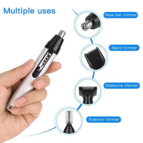 QKURT USB 4 in 1 Ear and Nose Hair Trimmer, Safely Painless Personal Grooming Kit for Men and Women, Waterproof Beard Trimmer for Easy Clean — view 3