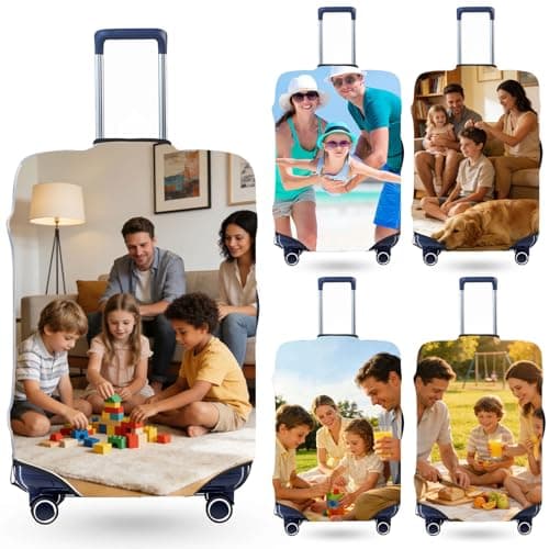 Personalised Suitcase Cover |Custom Luggage Cover with Photo/Text/Logo
