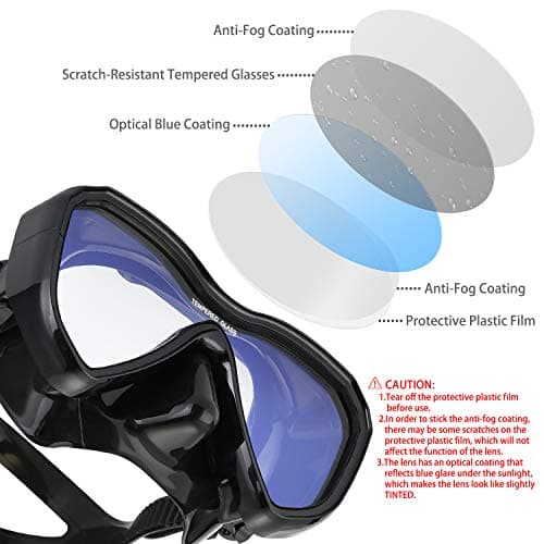 LUXPARD Snorkel Set Adults, Snorkel Mask and Dual Drain Valve Dry Snorkel — view 2