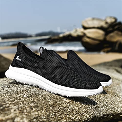 cfpqv Slip On Trainers Men's Trainers Orthopaedic Shoes Lightweight Breathable Sports Shoes Road Running Shoes Comfortable Running Shoes Leisure Shoes Walking Shoes Outdoor Fitness Slip On Shoes, A02 — view 5