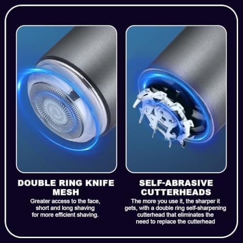 AOOWU Mini Portable Electric Shaver, Electric Mini Shavers for Men, Waterproof Portable Shaver, Compact Electric Razor for Men, USB Rechargeable Shaver Electric Beard Trimmer for Home Travel Business — view 4