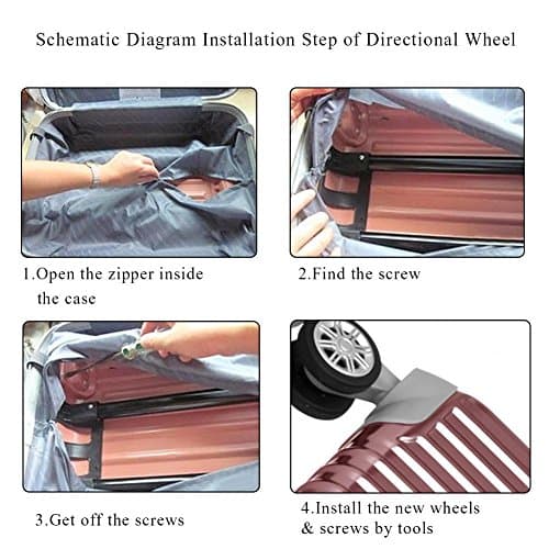 Luggage Wheels, 2 Pcs Suitcase Wheels Swivel Luggage Mute Wheel with Screw Repair Replacement Kit — view 4