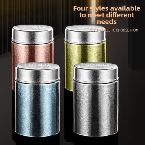 Pure Titanium Tea Canister with Pattern, Airtight Moisture Storage Jar for Travel and Camping, Small Sealed Spice Pot for Home and(Gold) — view 3