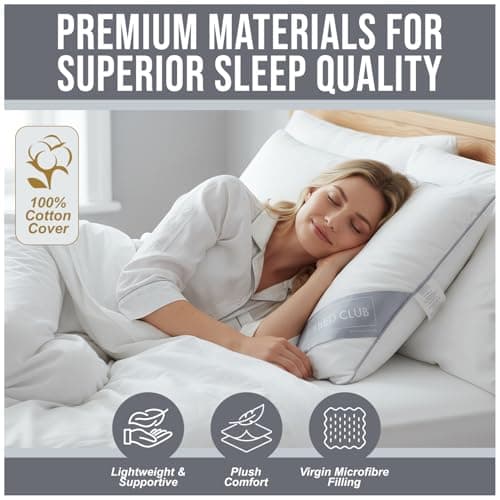 GC GAVENO CAVAILIA Hotel Collection Soft Pillow 5 Pack | Bounce-Back Neck Support Pillow With 100% Cotton Cover | Hypoallergenic Hotel Quality Pillows For Sleeping Back & Side Sleepers Pillow 74x48cm — view 2