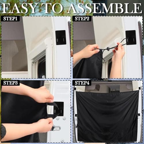Walopola Car Camping Shower Drape | Truck Privacy Drapes with 4 Magnetic Hooks,Automotive Accessories Waterproof Cover for Outside Van RV Beach Travel Family Trip SUV — view 4