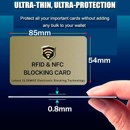 SAITECH IT RFID Blocking Card, 2 Pack Premium Contactless NFC Debit Credit Card Passport Shield Protector Blocker Set for Men & Women, Smart Slim Design Perfectly for Wallet/Purse - Golden — view 2