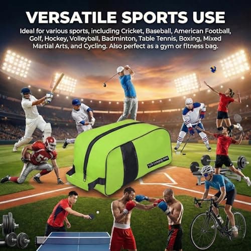 Waterproof Sports Boot/Shoe/Travel Bag for Football Cricket Rugby Golf Toiletry Gym for Men/Women (Fluorescent Green) — view 4
