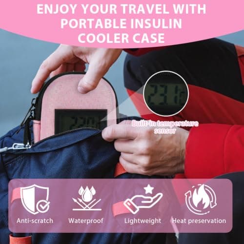 AOOWU Insulin Cooler Travel Case with Temperature Display, TSA Approved — view 5