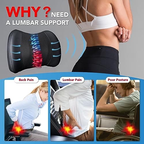 Lofty Aim Lumbar Support Pillow for Car, Car Seat Back Support for Driving — view 3