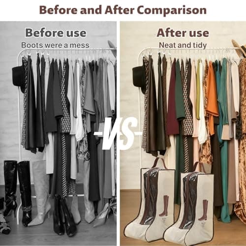 2PCS Boot Bags for Travel and Home Storage, Walking Boot Bag for Tall Boots, Dust Cover and Shoe Organizer — view 4