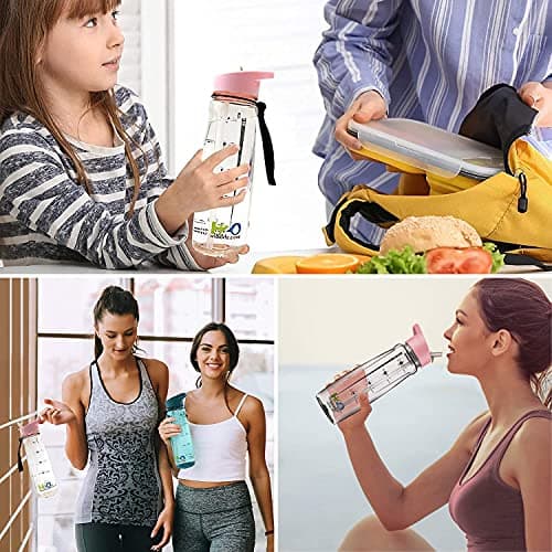 HYDRATE 2.ONE Water Bottle - 750ml Leakproof BPA-Free Sports Bottle with Straw, Time Markings, and Motivational Design - Ideal for Gym, Men, Women, and Kids - Reusable and Eco-Friendly — view 4