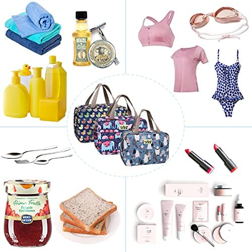 Toiletry Bag, Large Travel Hanging Make up Wash Bags, Portable Waterproof Cosmetic Bag, Light Blue White Bear Toiletry Kit, Bathroom Storage Case for Women Girls Ladies (Color Duck) — view 6