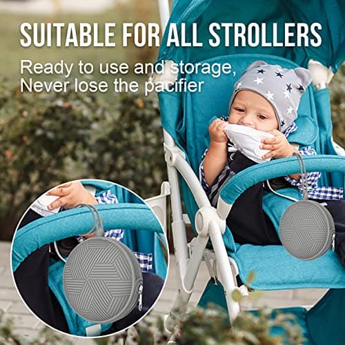 Smlpuame Dummy Holder Case Set,BPA Free Silicone Pacifier Holder Pod,Dummy Storage Box,Portable Soother Pods for Baby Nappy Changing Bag Stroller,Travel,Home,Easy to Clean(Blush) — view 6
