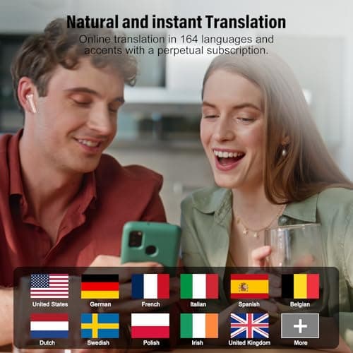 AI Translation Earbuds, Real-Time Bluetooth5.3 Translator Earbuds,Rose Gold — view 4