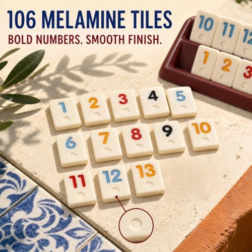 Smilejoy Mini Rummy Cube Game,Travel Rummy 106 Tiles with Canvas Bag — view 6