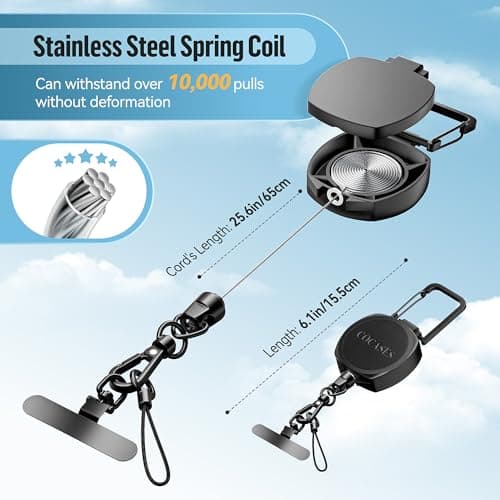 COCASES 2 Pack Retractable Phone Lanyard Anti-Theft Security Key Chain — view 3