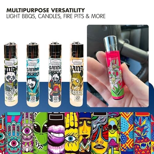 MEOWN Original Mix Lighter Collection – Limited Edition, Refillable Lighters with Replaceable Flint, Durable Design & Assorted Colours – Multipurpose for Home, Camping, BBQ & Gifts (20) — view 6