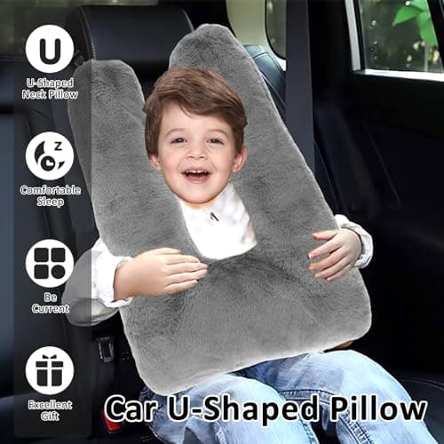 Travel Pillow Multifunctional Car U-Shape Sleeper Hold Comfort Kids Car Pillows Cushion Supports Head Neck for Airplanes Train Travel Essential Flight Pillows for a Long Hauls Sleeping Rest — view 6