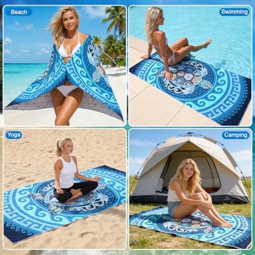 Zocipro Microfibre Beach Towels for Adults 180x90cm – Quick Drying, Sand Free & Lightweight – Reusable Soft Towels for Pool, Gym, Camping & Travel — view 3