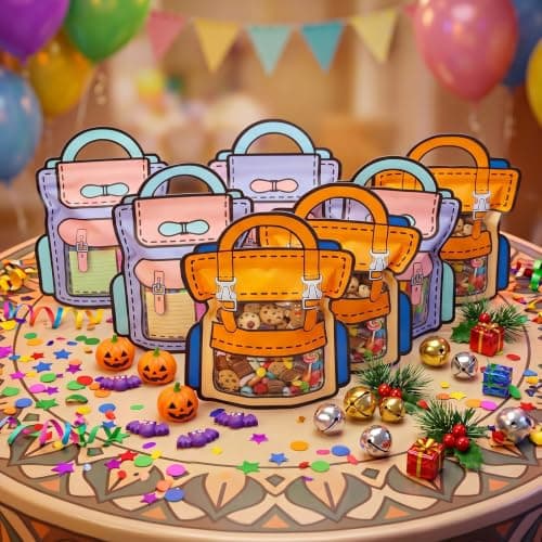 GWOLE 30 Pack Party Bags with Handle for Kid Birthday, Back to School — view 6