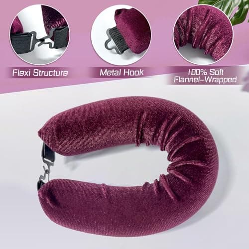 3PCS Heatless Curlers, No Heat Hair Rollers Headband for Overnight Curls, Heatless Curling Rod for Long Hair, Battery-Free, Non-Electric (Burgundy) — view 4