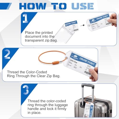 8 Pack TUI Cruise Luggage Tag Holder with Cruise Lanyards — view 4