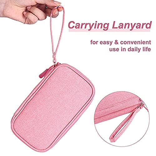 Wzxksoac Electronics Accessories Organizer Pouch Bag, for Power Adapter/Charger/Cables/Pens, Designed for School Girls(Pink) — view 4