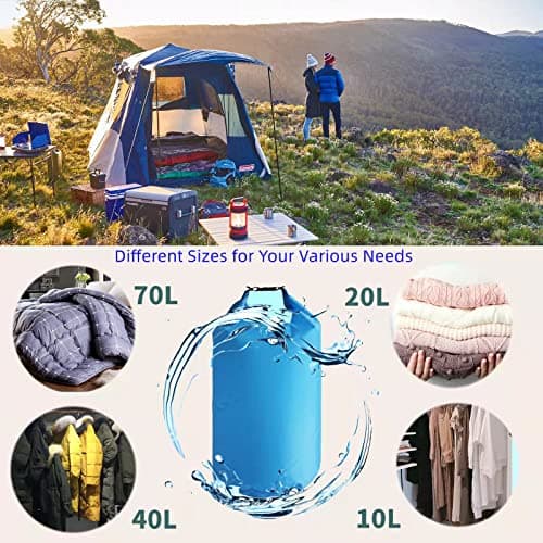 10L/20L/40L/70LWaterproof Dry Bag, Lightweight Canoe Bags Storage Bags,Dry Sacks Waterproof Bags for Kayaking Rafting Boating Hiking Camping Travel Fishing Sea Swimming Boating (Blue, 20L) — view 4