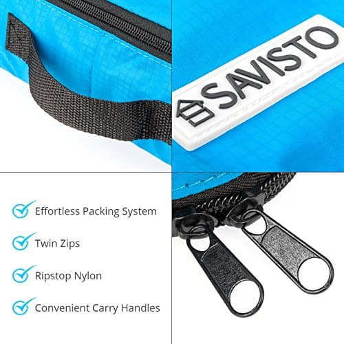 Savisto Packing Cubes 6 Piece Set, Durable & Lightweight Travel Essentials for Suitcases - Includes 1 XL, 2 L, 2 M, 1 S - Available in 8 Stylish Colours - Blue — view 5