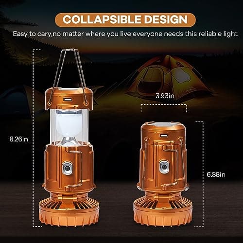 5-in-1 Solar Light and Fan, Gold — view 5