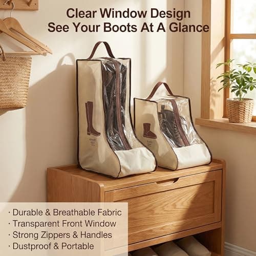 SHIQUAN 4 Set Boot Storage Boot Bag, 2 Long and 2 Short Styles, Beige — view 5