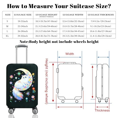 SICANAUO Luggage Covers, Elastic Travel Suitcase Protector, Personalised Suitcase Cover, Anti-Scratch Luggage Storage Covers, Travel Trolley Case Protector (Style 9, S (19-21 inch suitcase)) — view 2