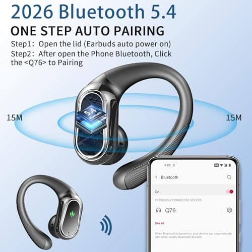 Wireless Earbuds, 50H Ear Buds Bluetooth 5.4 Earphones Sport HiFi Stereo — view 3